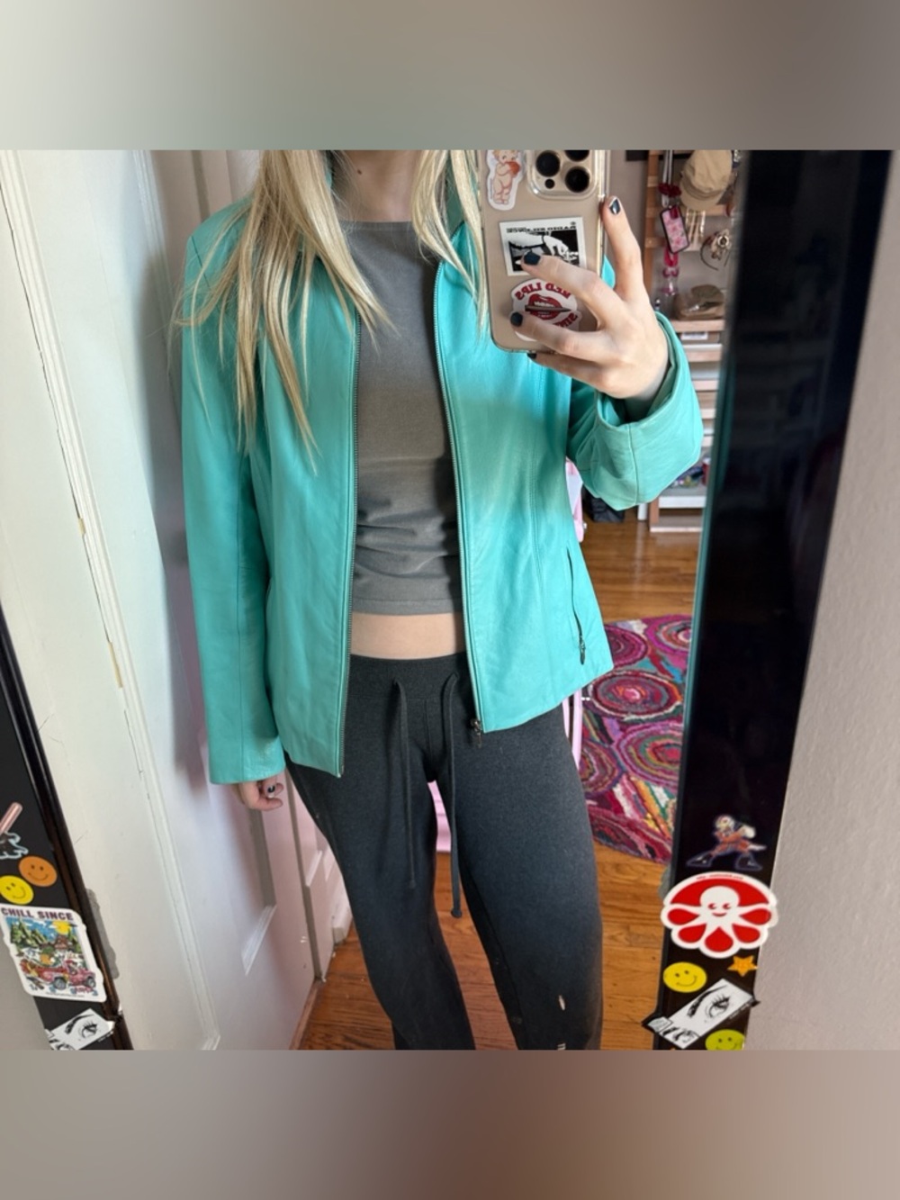 Wilsons Leather Aqua Zip-Front Women's Leather Jacket - Picture 4 of 8